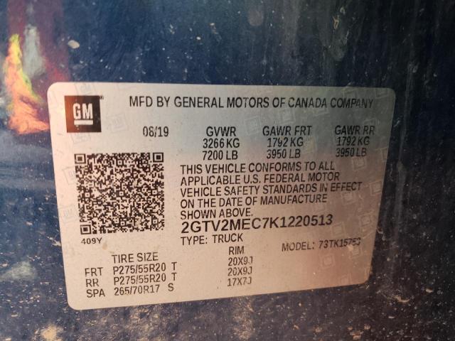 2019 GMC SIERRA LIM 2GTV2MEC7K1220513