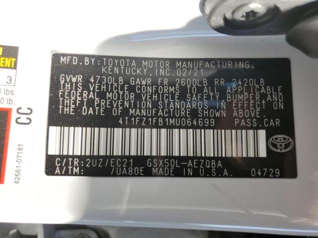 2021 TOYOTA AVALON TRD 4T1FZ1FB1MU064699