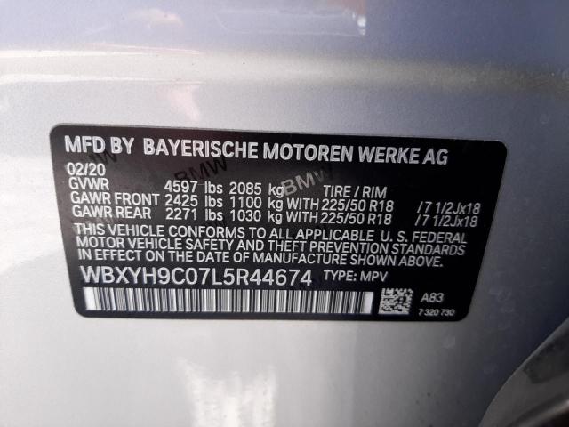 2020 BMW X2 SDRIVE2 WBXYH9C07L5R44674