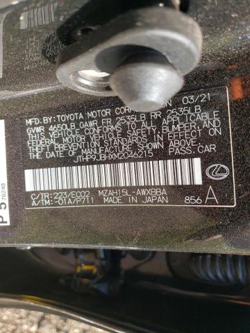 2021 LEXUS UX 250H JTHP9JBHXM2046215