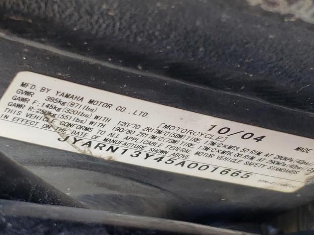 2005 YAMAHA YZFR1 C JYARN13Y45A001665