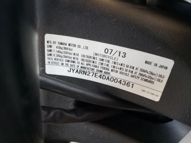 2013 YAMAHA FZ8 N JYARN27E4DA004361
