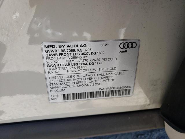 2022 AUDI E-TRON CHR WA1VABGE9NB005090