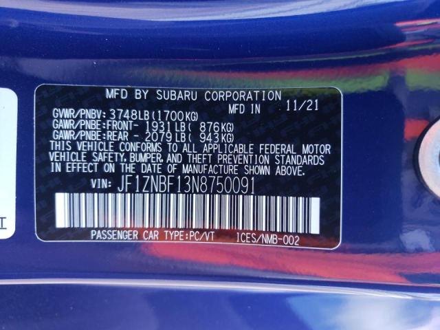 2022 TOYOTA GR 86 PREM JF1ZNBF13N8750091