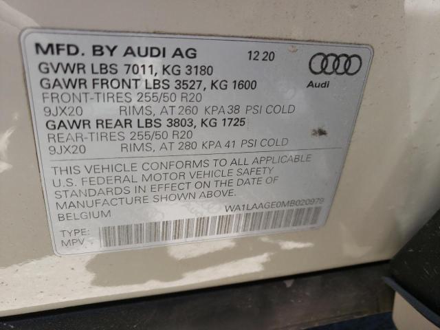 2021 AUDI E-TRON PRE WA1LAAGE0MB020979