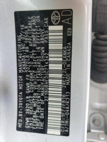 2016 TOYOTA COR L/LE/L 2T1BURHE0GC714342
