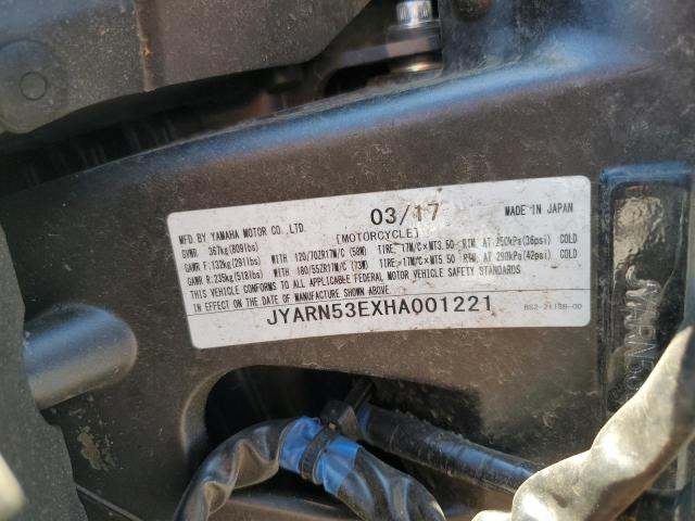 2017 YAMAHA FZ09 JYARN53EXHA001221