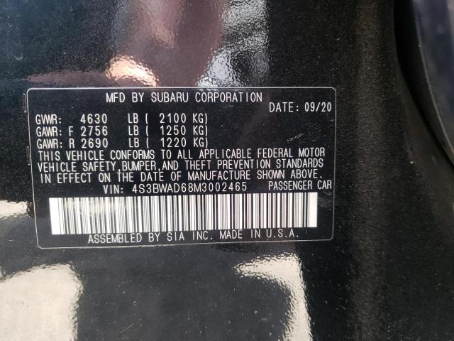 2021 SUBARU LEGACY PRE 4S3BWAD68M3002465