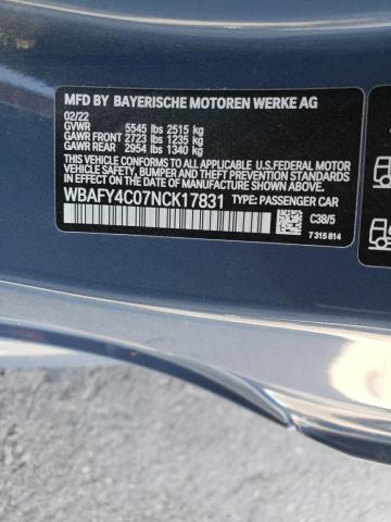 2022 BMW M850XI WBAFY4C07NCK17831