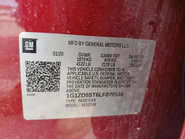 2020 CHEVROLET 1500 454SS 1G1ZD5ST6LF079538