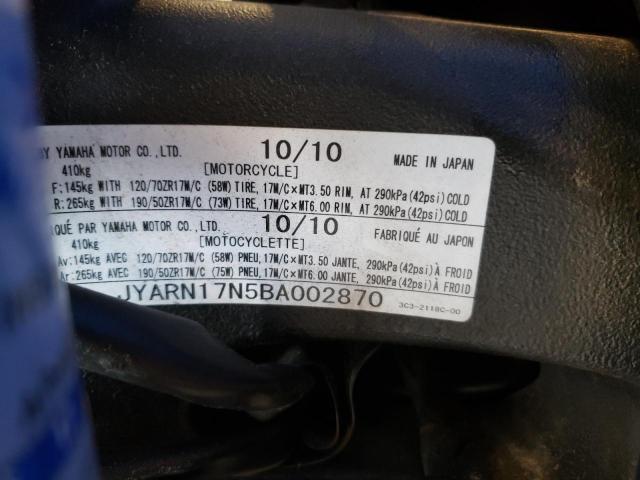 2011 YAMAHA FZ1 S JYARN17N5BA002870