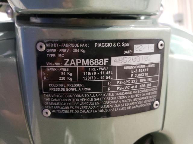 2011 VESPA LX 150IE ZAPM688F4B5200102