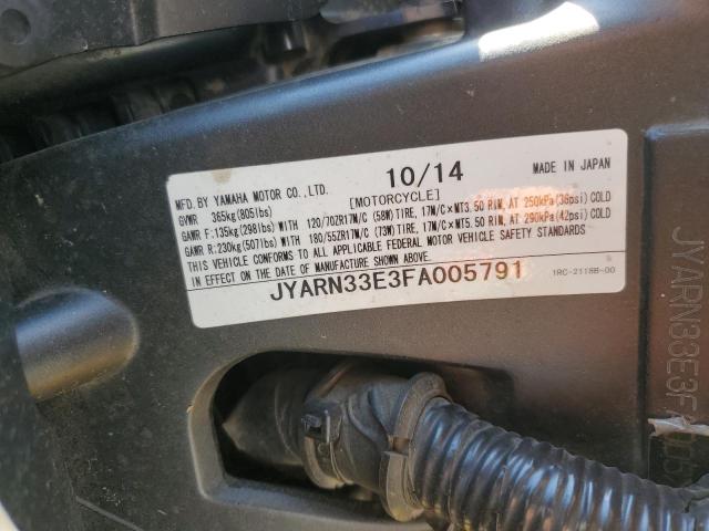 2015 YAMAHA FZ09 JYARN33E3FA005791