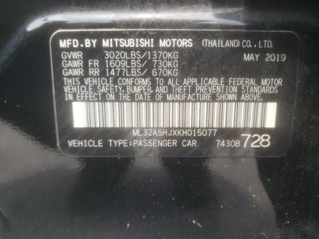 2019 MITSUBISHI MIRAGE LE ML32A5HJXKH015077