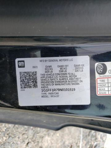 2022 CHEVROLET CAMARO LT1 1G1FF1R79N0101519