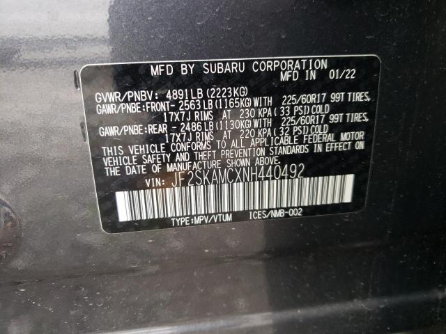 2022 SUBARU FORESTER W JF2SKAMCXNH440492