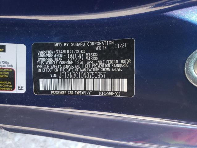 2022 TOYOTA GR 86 JF1ZNBC10N8750957