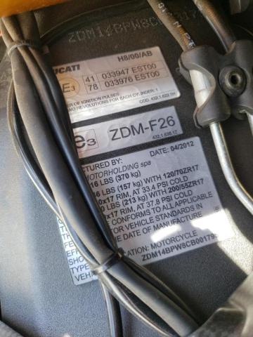 2012 DUCATI SUPERBIKE ZDM14BPW8CB001795