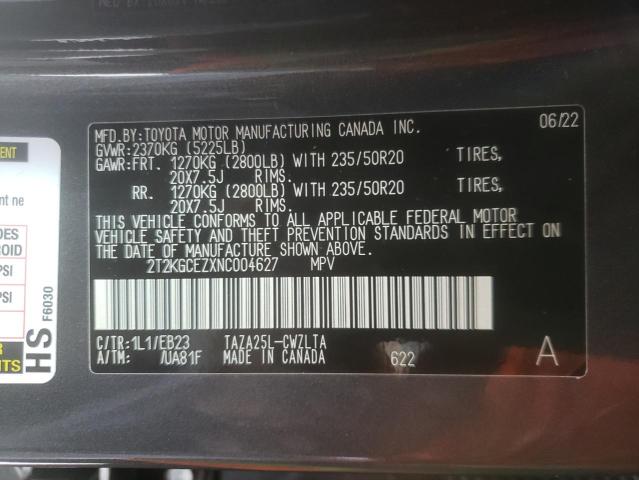 2022 LEXUS NX 350 2T2KGCEZXNC004627