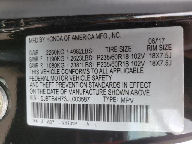 2018 ACURA RDX ADVANC - 5J8TB4H73JL003587