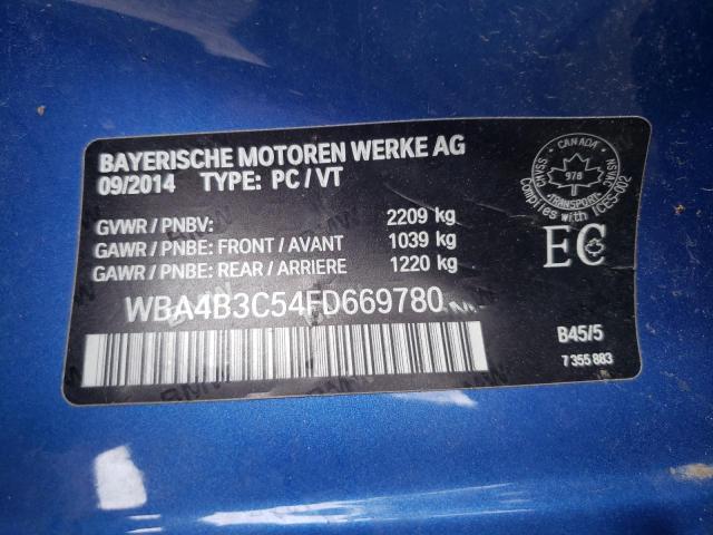 2015 BMW 435 XI GRA WBA4B3C54FD669780