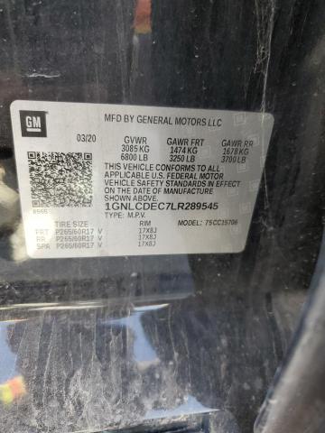 2020 CHEVROLET TAHOE 1GNLCDEC7LR289545