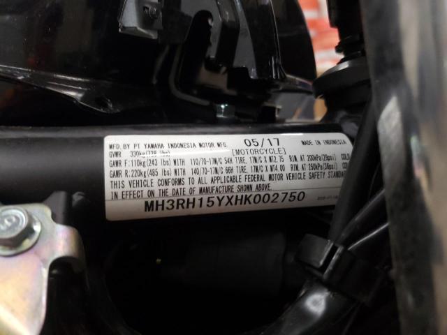 2017 YAMAHA YZFR3 A MH3RH15YXHK002750