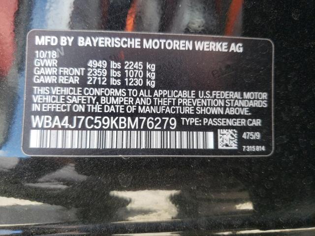2019 BMW 440XI GRAN WBA4J7C59KBM76279