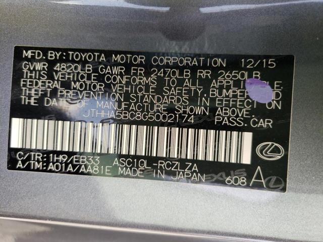 2016 LEXUS RC 200T JTHHA5BC8G5002174
