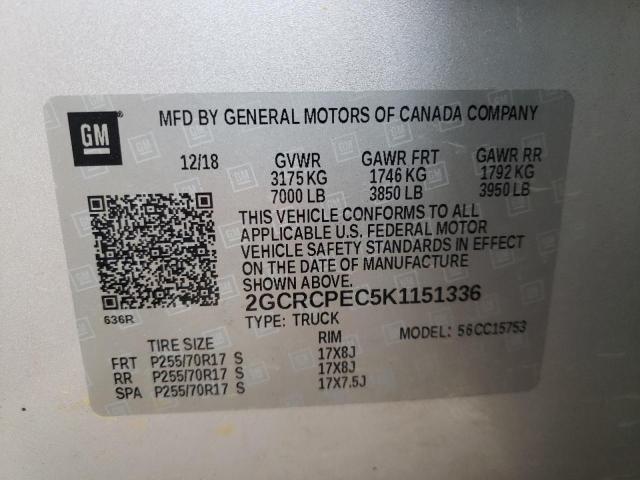 2019 CHEVROLET SILVRDO LT 2GCRCPEC5K1151336
