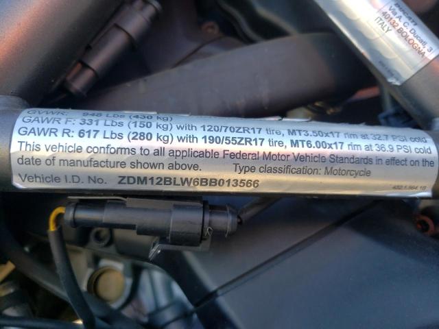 2011 DUCATI MULTISTRAD ZDM12BLW6BB013566
