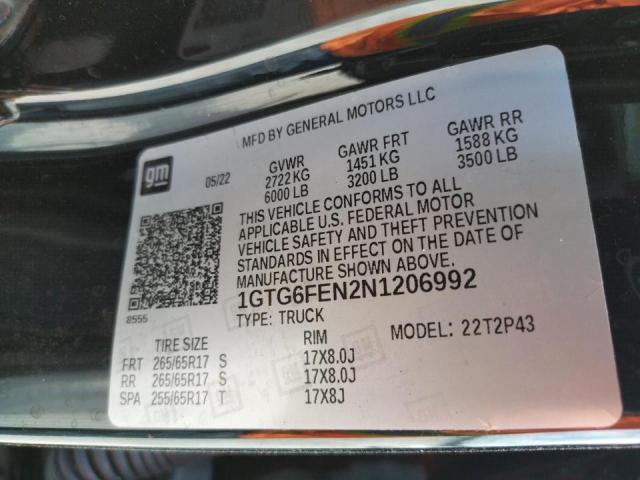 2022 GMC CANYON AT4 1GTG6FEN2N1206992