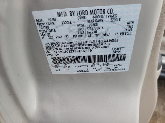 2019 FORD 1110 1FMCU03Z78KB92119