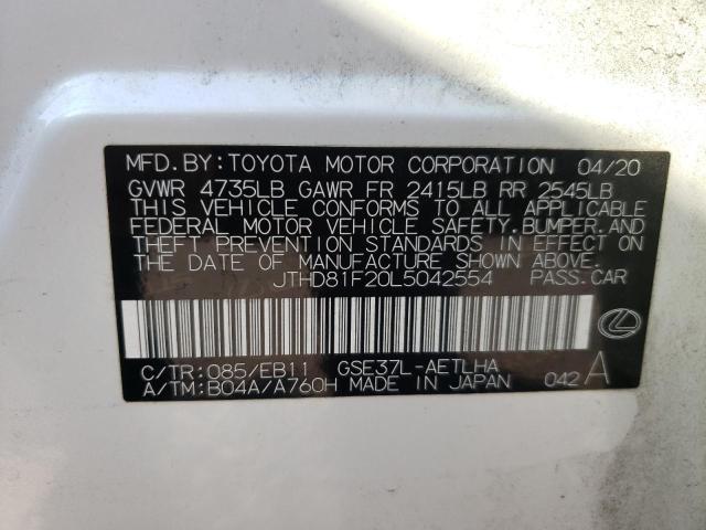 2020 LEXUS IS 300 PRE JTHD81F20L5042554