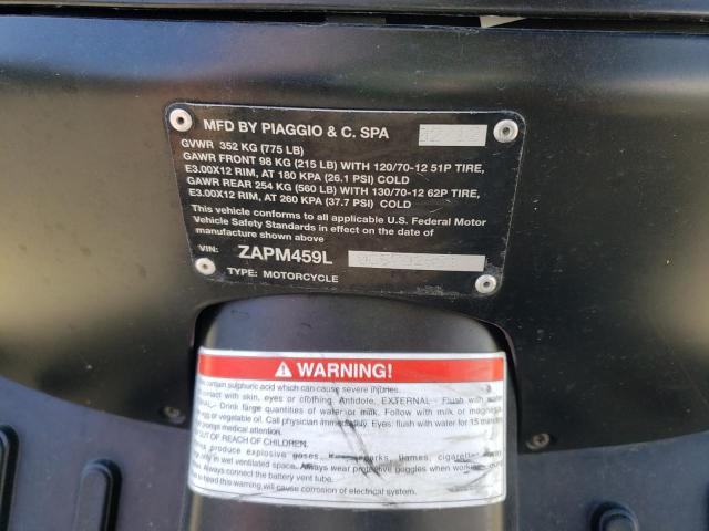 2012 VESPA GTS 300 SU ZAPM459L0C5702891
