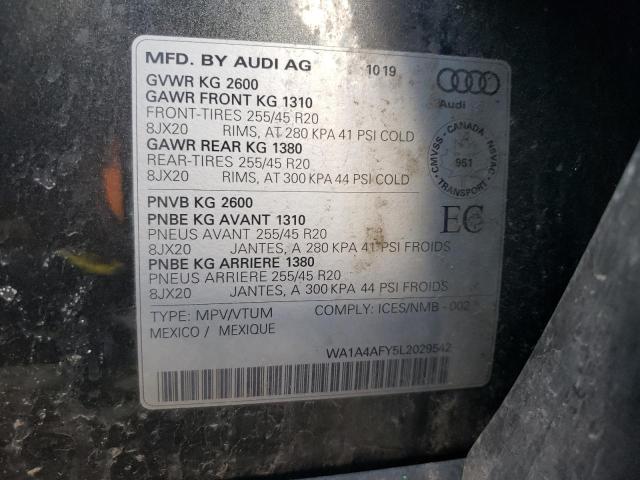 2020 AUDI SQ5 PREMIU WA1A4AFY5L2029542