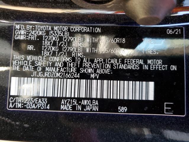 2021 LEXUS NX 300H BA JTJGJRDZ0M2166244