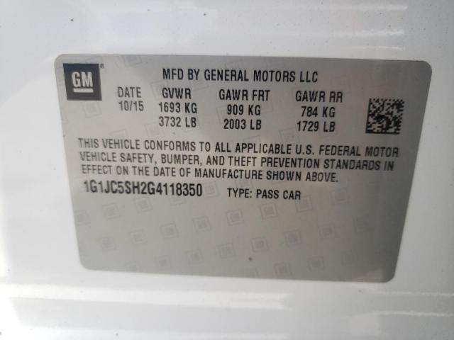 2016 CHEVROLET SONIC LT - 1G1JC5SH2G4118350