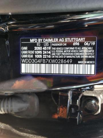 2019 MERCEDES-BENZ A 220 4MAT WDD3G4FB7KW028649