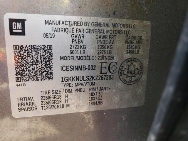 1GKKNULS2KZ267383 GMC Acadia Slt-1