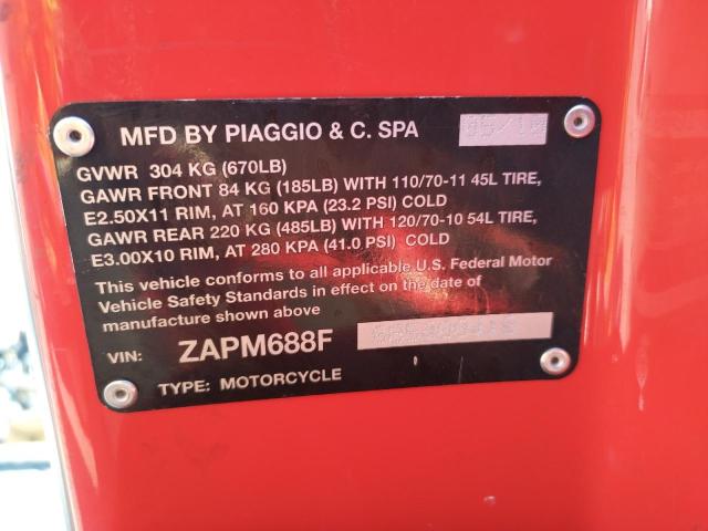 2011 VESPA LX 150IE ZAPM688F8B5400416