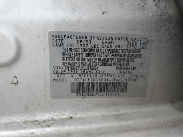 VIN 3N1CN8EVXLL915224 2020 NISSAN VERSA no.10