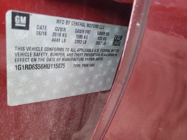 2017 CHEVROLET VOLT PREMI 1G1RD6S56HU115075