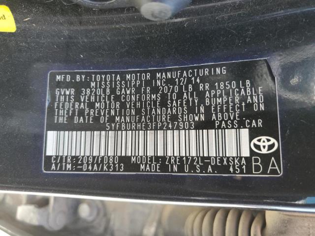 2015 TOYOTA COROLLA L - 5YFBURHE3FP247903