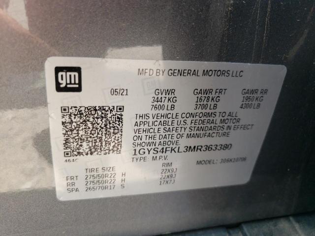 2021 CADILLAC ESCALADE S 1GYS4FKL3MR363380