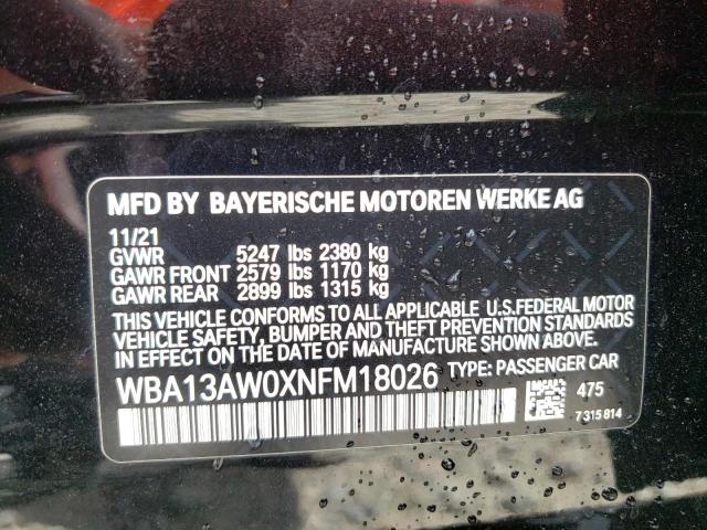 2022 BMW M440XI GRA WBA13AW0XNFM18026