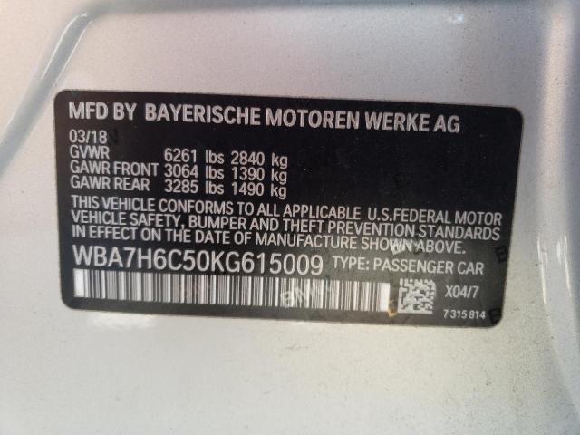 2019 BMW M760 XI WBA7H6C50KG615009