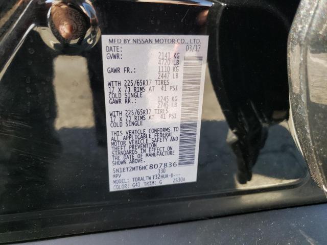 2017 NISSAN ROGUE SV H 5N1ET2MT6HC807836