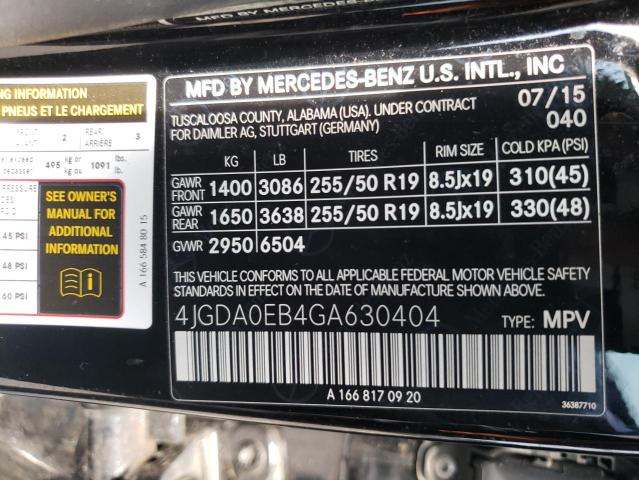 2016 MERCEDES-BENZ GLE 300D 4 4JGDA0EB4GA630404