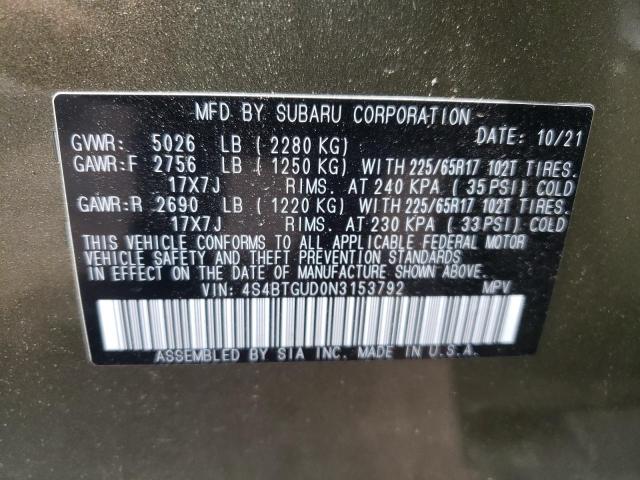 2022 SUBARU OUTBACK WI 4S4BTGUD0N3153792